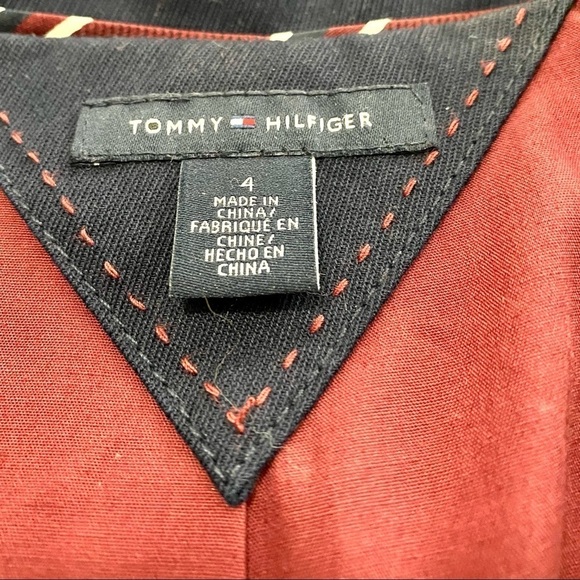 TOMMY HILFIGER Navy Blue Blazer Sz 4 Small Cotton Jacket Coat Military Pocket - Picture 10 of 16